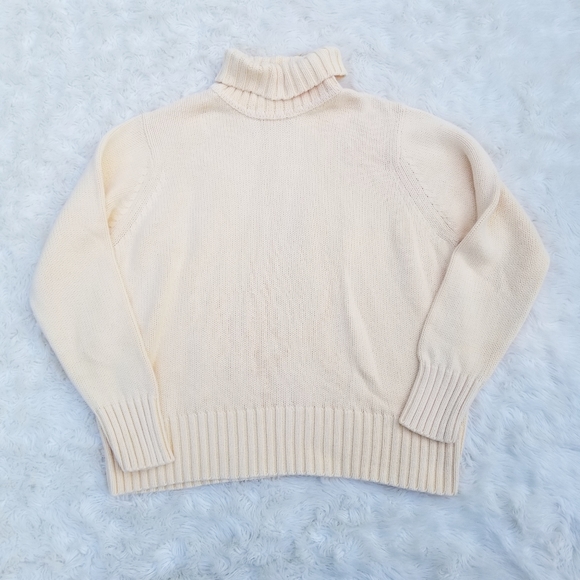 L.L. Bean Sweaters - Vintage L.L. Bean turtle neck sweater yellow XL